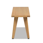 Capri 41.5' Solid Red Oak Wood Bench, Natural Brown Red Oak.