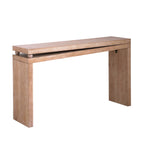 Bead-accented Slim Natural Wood Console Table with clean lines and rustic finish, suitable for small entryways or living rooms.