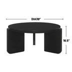 Round Wooden Coffee Table, Black.