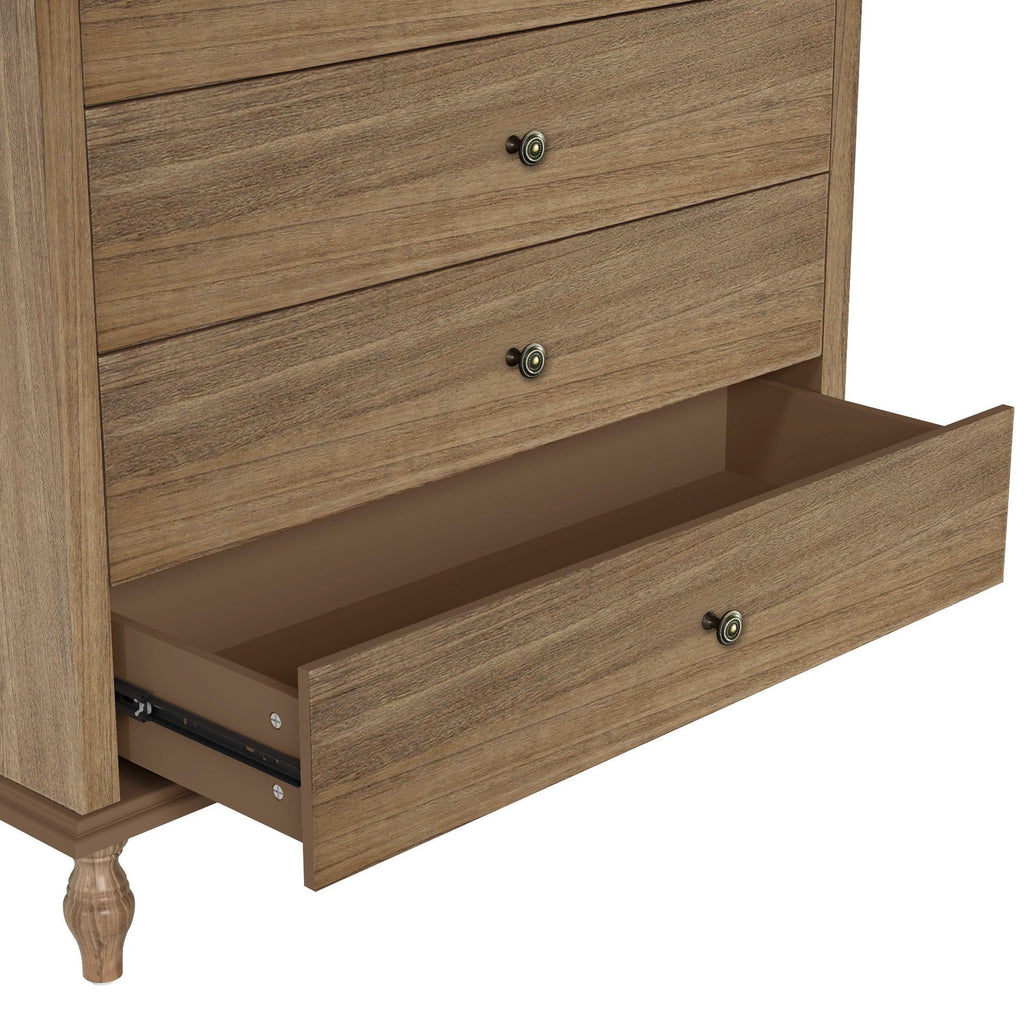 Antique 4-Drawer Chest - Solid Wood Dresser Storage.