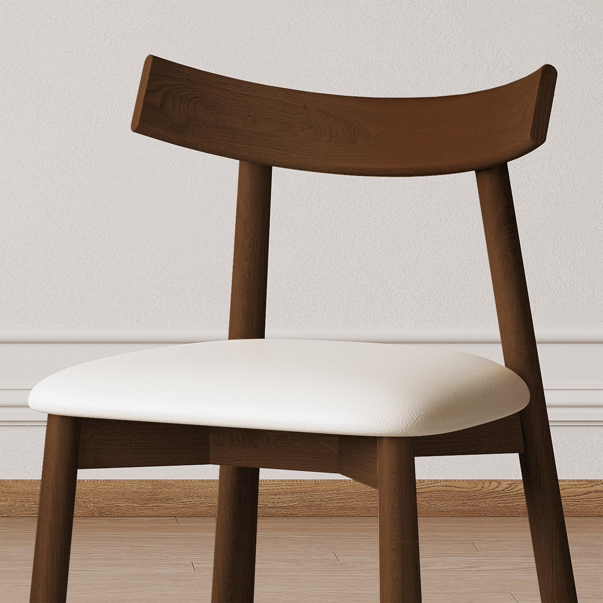 Ergonomic Modern Dining Chairs Set of 2 in Walnut.