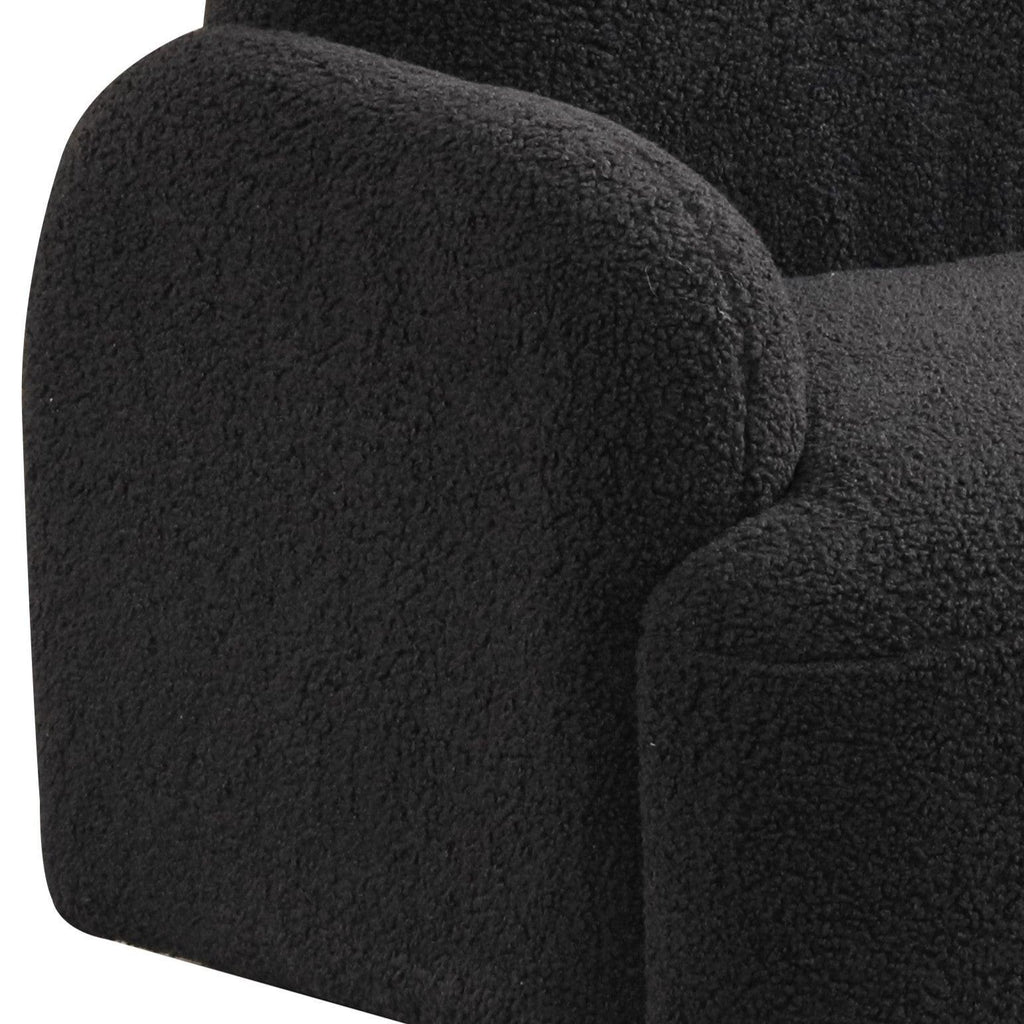 Black Sherpa Bear-Shaped Kids Armchair.