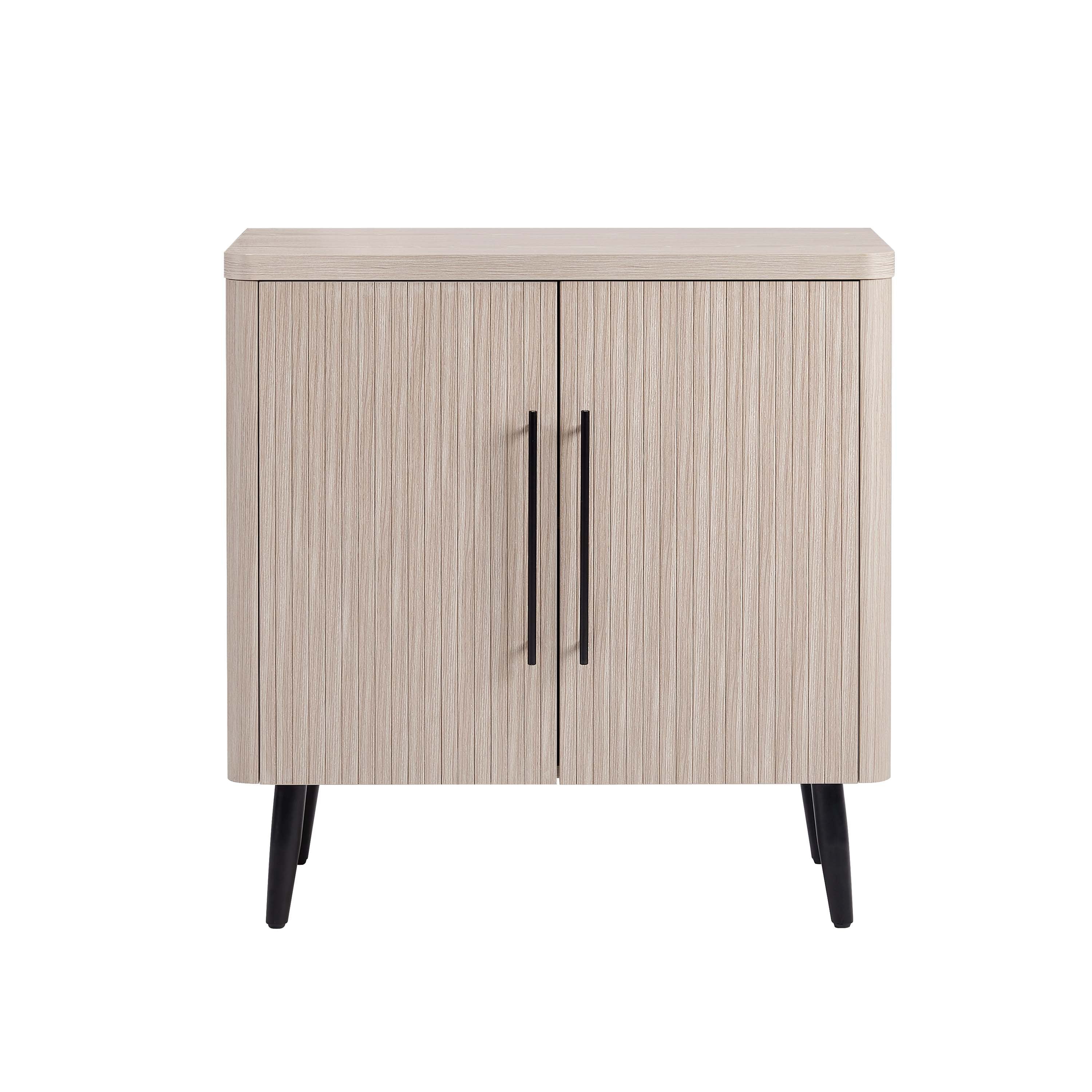 Jodie 31' Fluted Accent Cabinet in Whitewashed Oak
