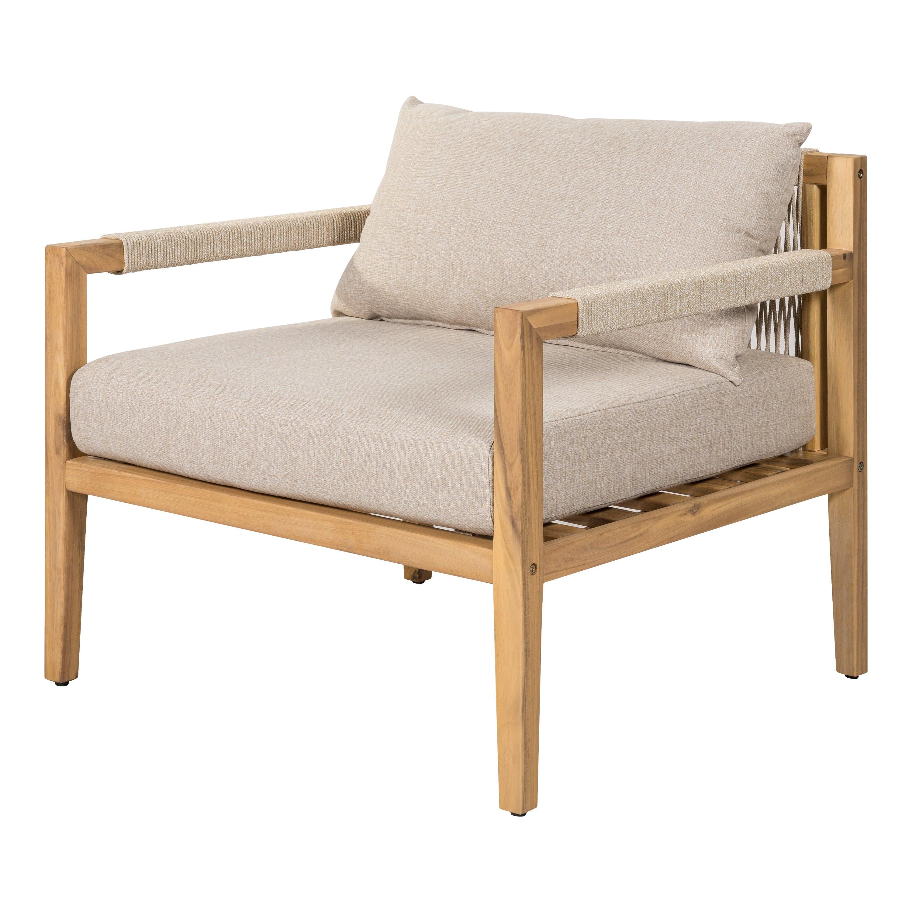 Acacia Wood Outdoor Leisure Chair - Comfortable Patio Seating.