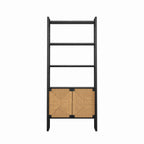 Rattan Cabinet Storage Bookshelf - Dual-Function Display Shelf.