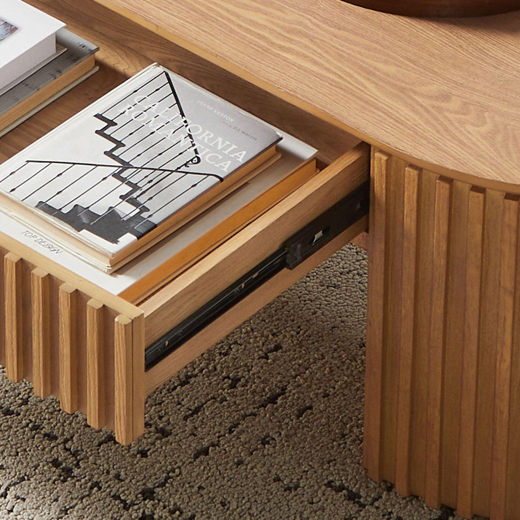 51.18'' Oval Coffee Table - Mid Century Modern Design.