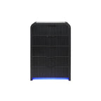 Beverly White and Black Chest with Fluted Finish, LED Lighting, Spacious Drawers, Edge Pulls, Rubber Wood, 38 x 18 x 54 inches