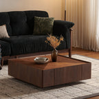Square Walnut Coffee Table for Living Room.