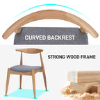 2 Vintage Rubberwood Dining Chairs with Ergonomic Backrest.