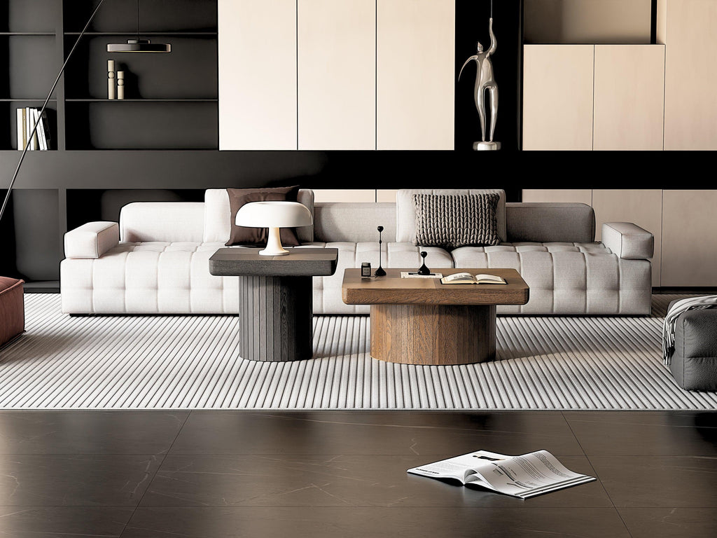 Wood Nesting Coffee Table Set for Versatile Living Room Use.