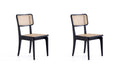 Giverny Wood Dining Chair in Black and Natural - Set of 2