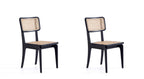 Giverny Wood Dining Chair in Black and Natural - Set of 2