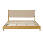 Rubber Wood King Bed Frame - Elegant Mid Century Design.