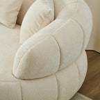 Modern Curved Sectional Sofa for Living Room - Beige.