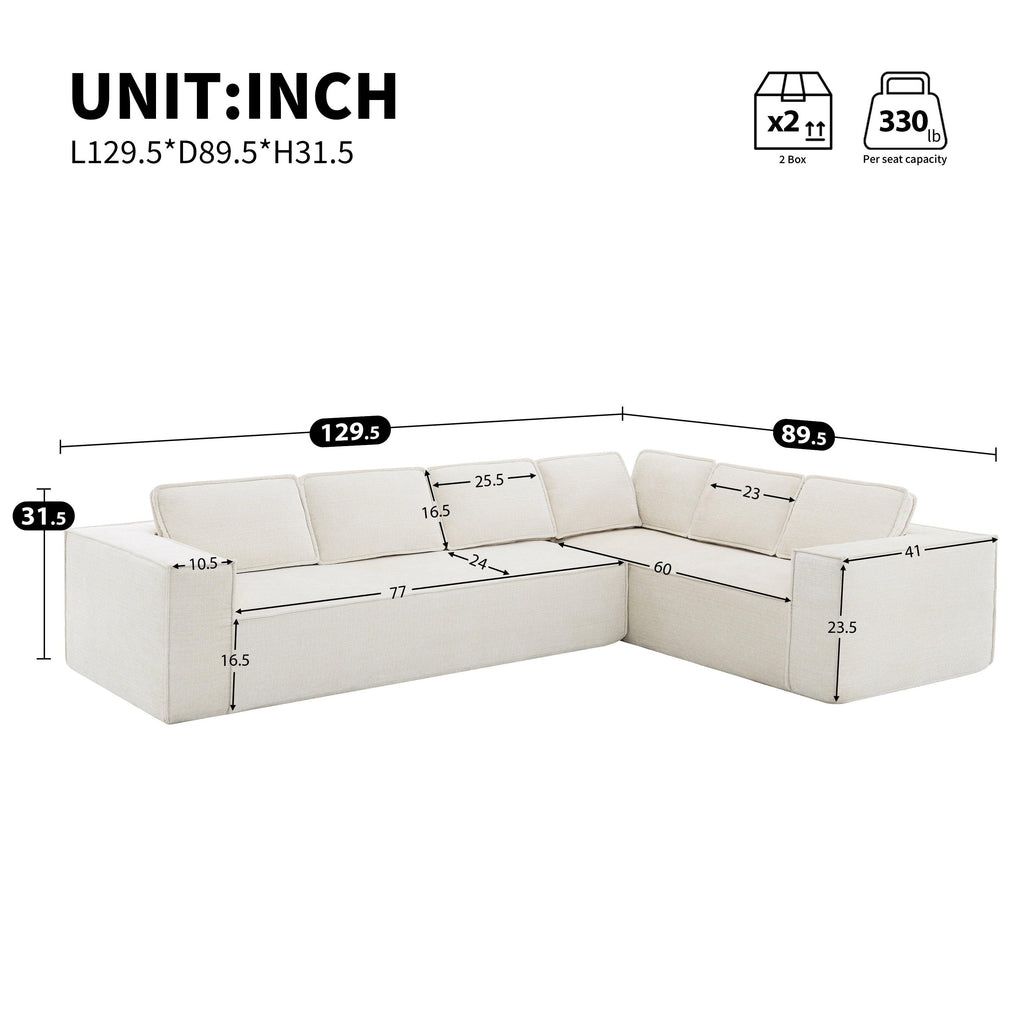 Minimalist Modular Sectional Sofa with Wrinkle-Resistant Fabric.