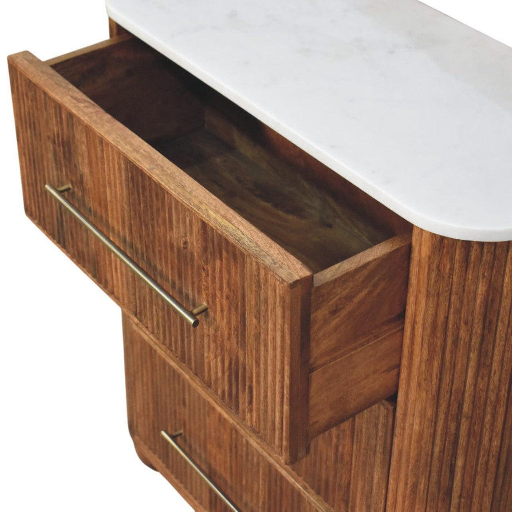 Solid Wood Marble Chest for Bedroom.