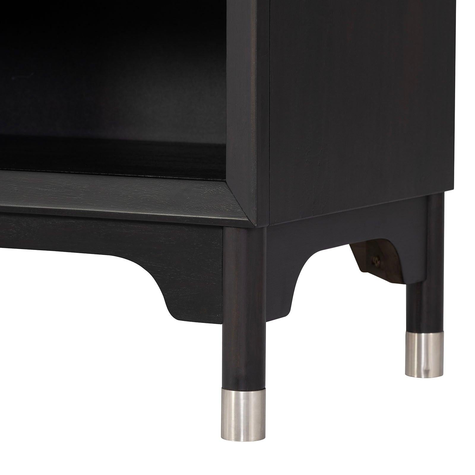 Mid-Century Modern Nightstand with USB Charging Port.