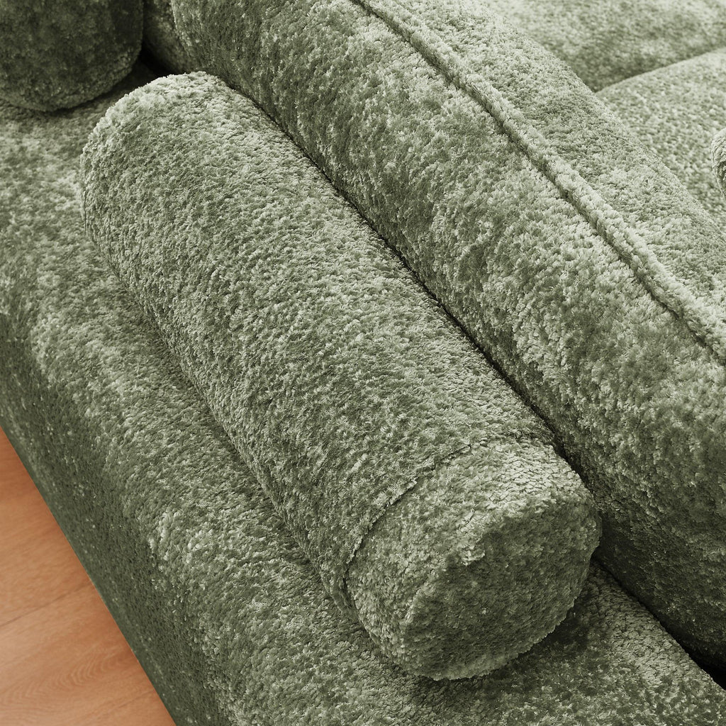 107'' L-shaped Sectional Sofa with Moveable Ottoman.