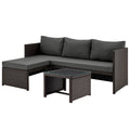 Menton 3-Piece Sectional Set in Brown and Gray