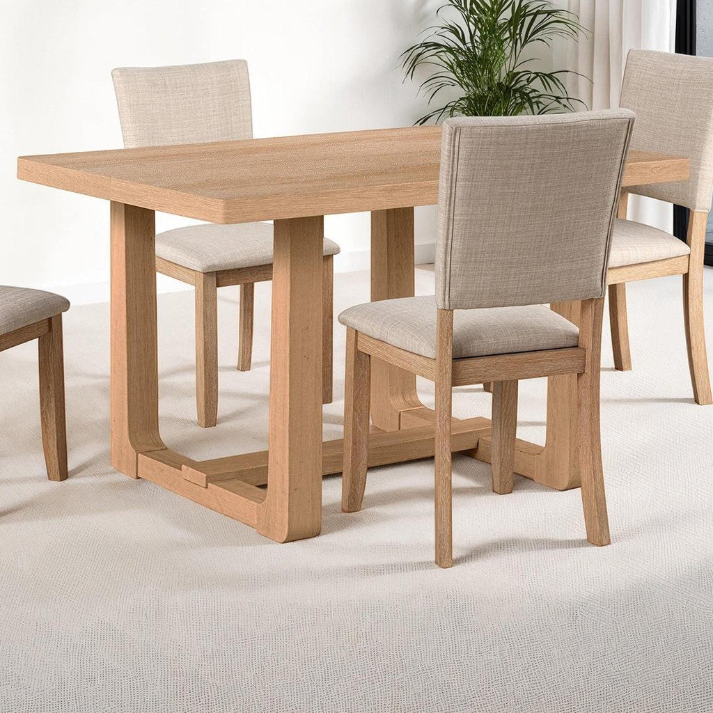 Transitional 5pc Dining Set with Natural Finish.