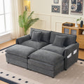 Modular Sectional Sofa with Ottomans for Living Room.