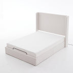 Caron Adjustable Wingback Bed Bundle Set - Queen Size.