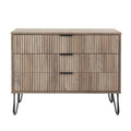 Dumbo 35' Fluted Dresser in Rustic Gray (3-Drawer).