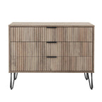 Dumbo 35' Fluted Dresser in Rustic Gray (3-Drawer).