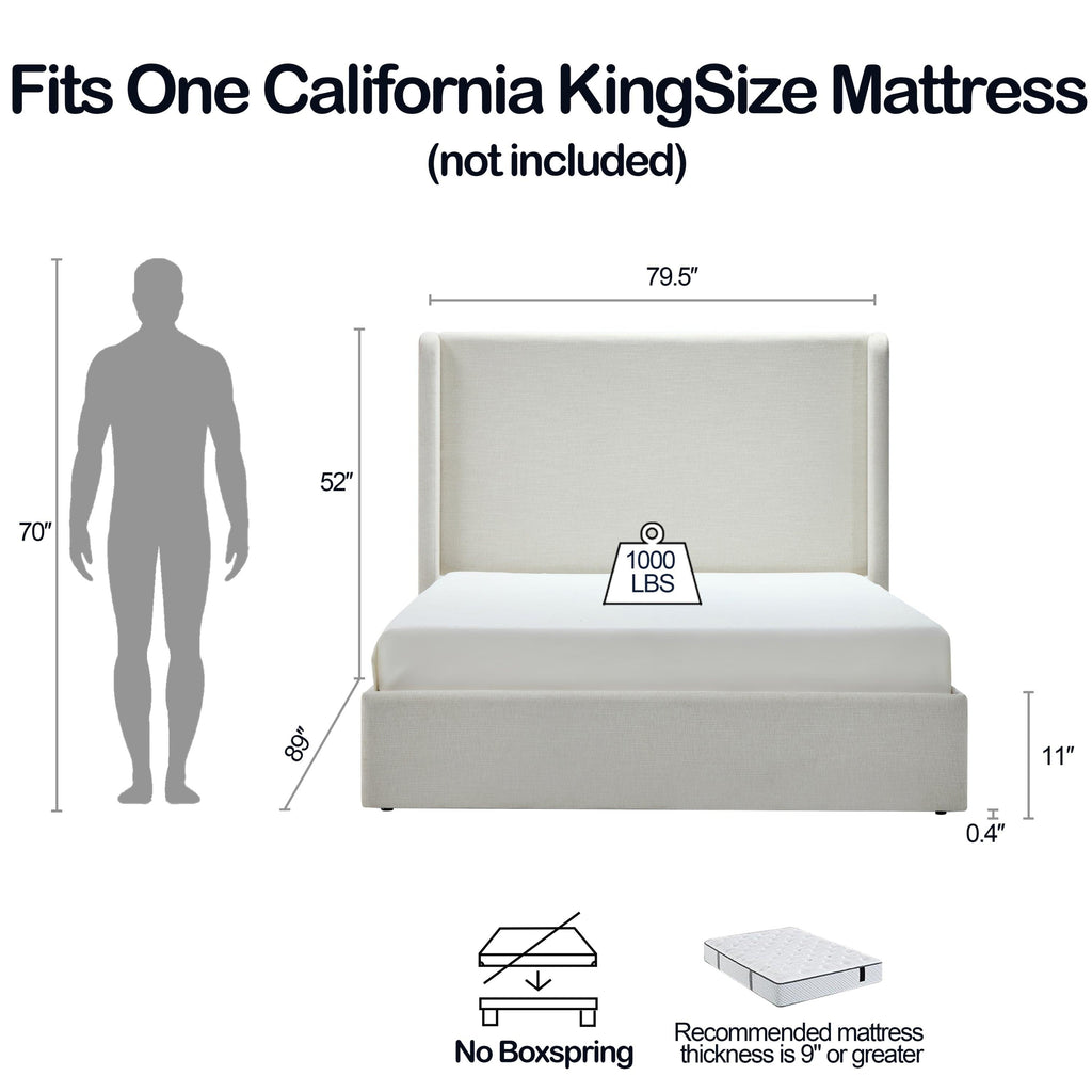 Carmen Upholstered Bed Frame - California King.