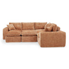 107'' Modern Boucle Sectional Sofa with Ottomans.