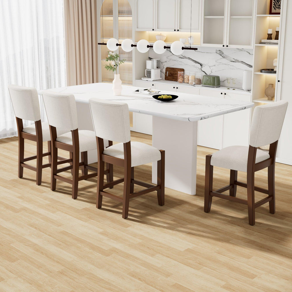 Mid Century Modern Bar Stools Set of 2 - Comfortable Kitchen Seating.