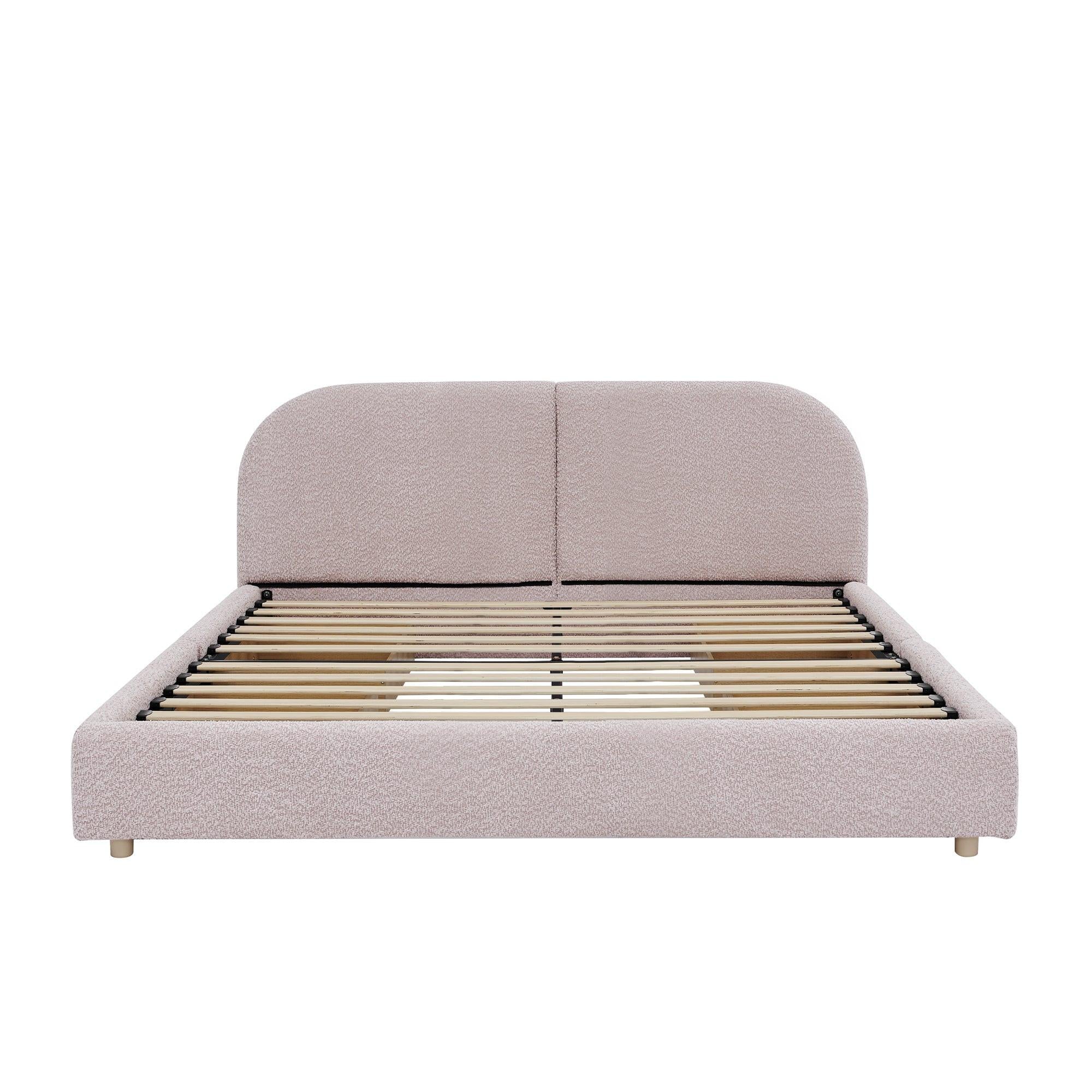 Queen Size Upholstered Bed Frame - Modern Minimalist Design.