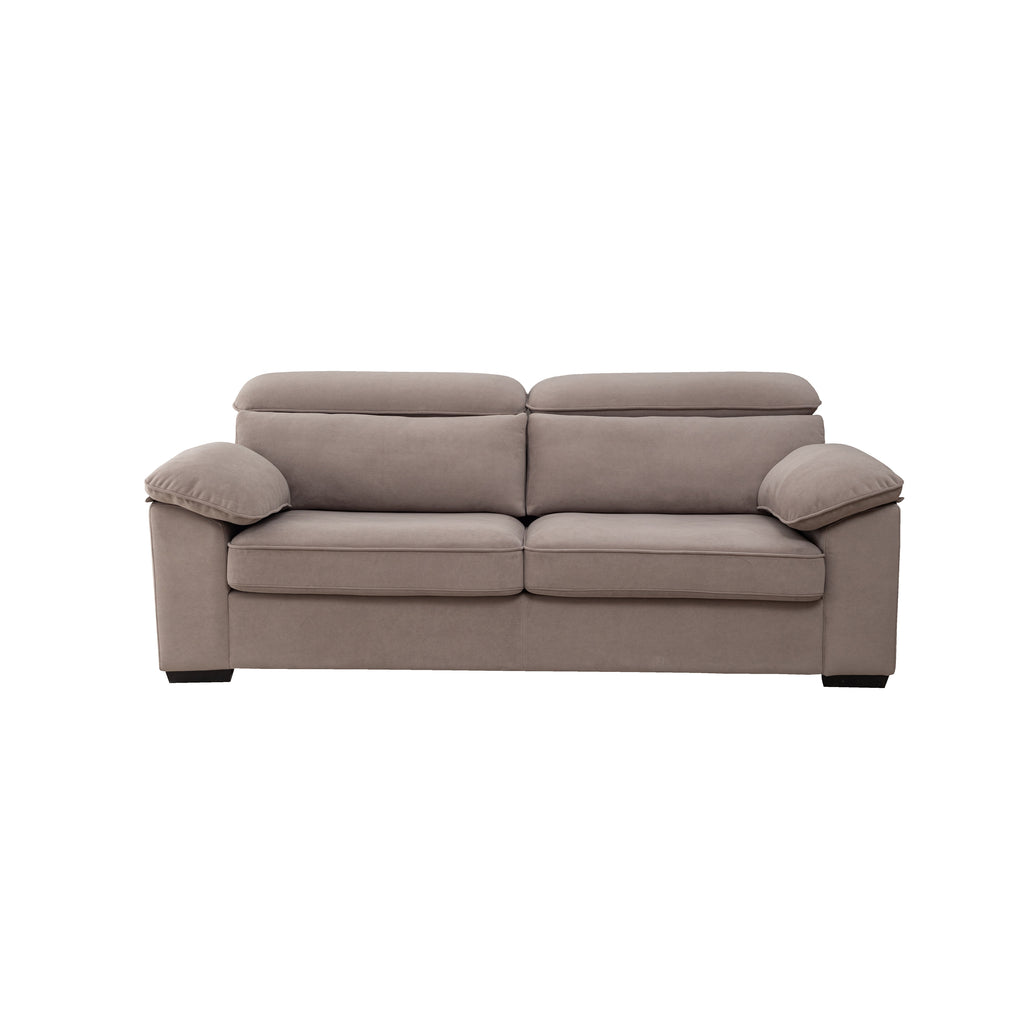 Mid-Century Modern Gray Polyester 2-Seater Queen Sleeper Sofa