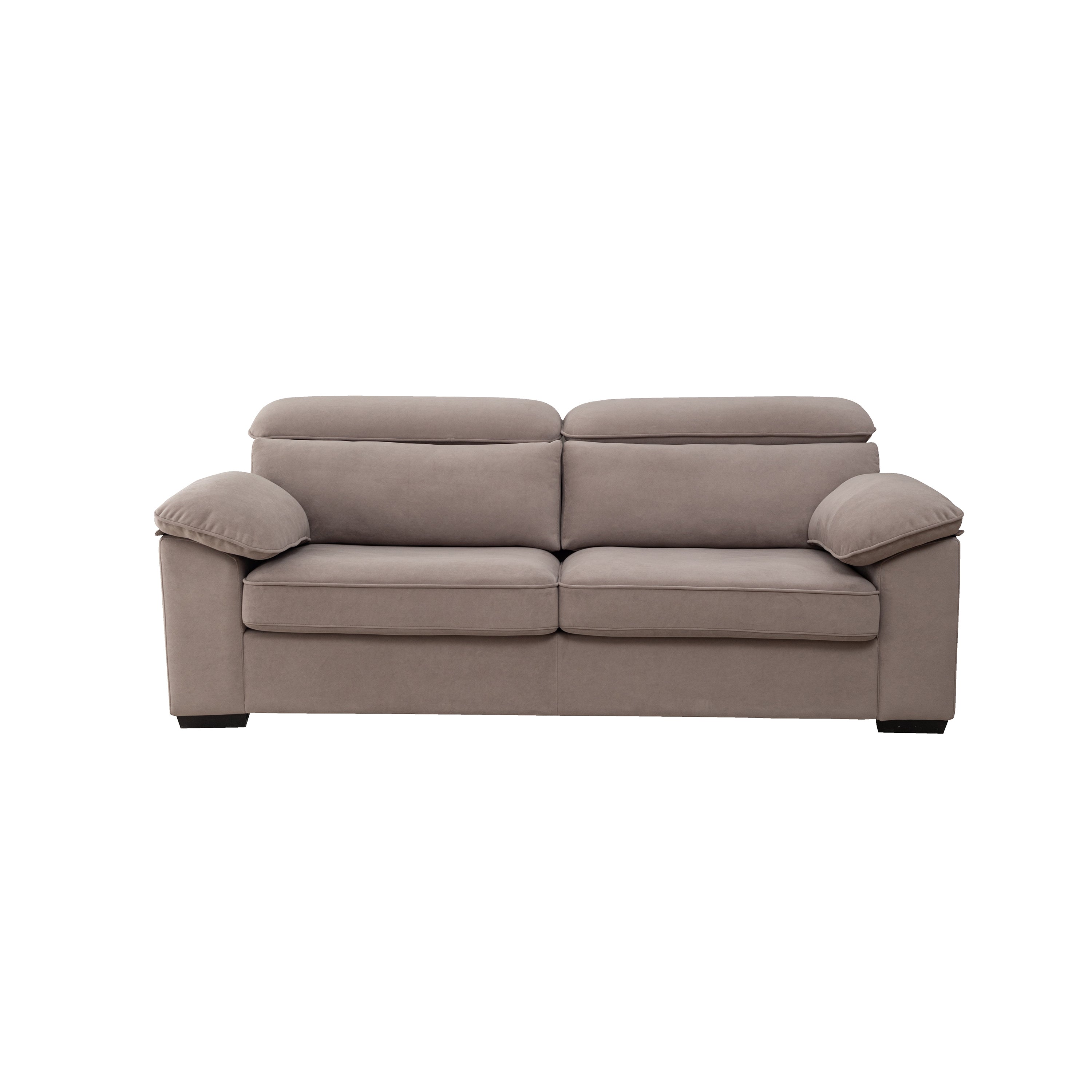 Mid-Century Modern Gray Polyester 2-Seater Queen Sleeper Sofa