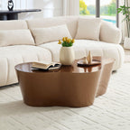 Brown Fiberglass Coffee Table - 50 Inch Unique Shape.