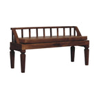 Solid Wood Leather Bench - Artisan Furniture.