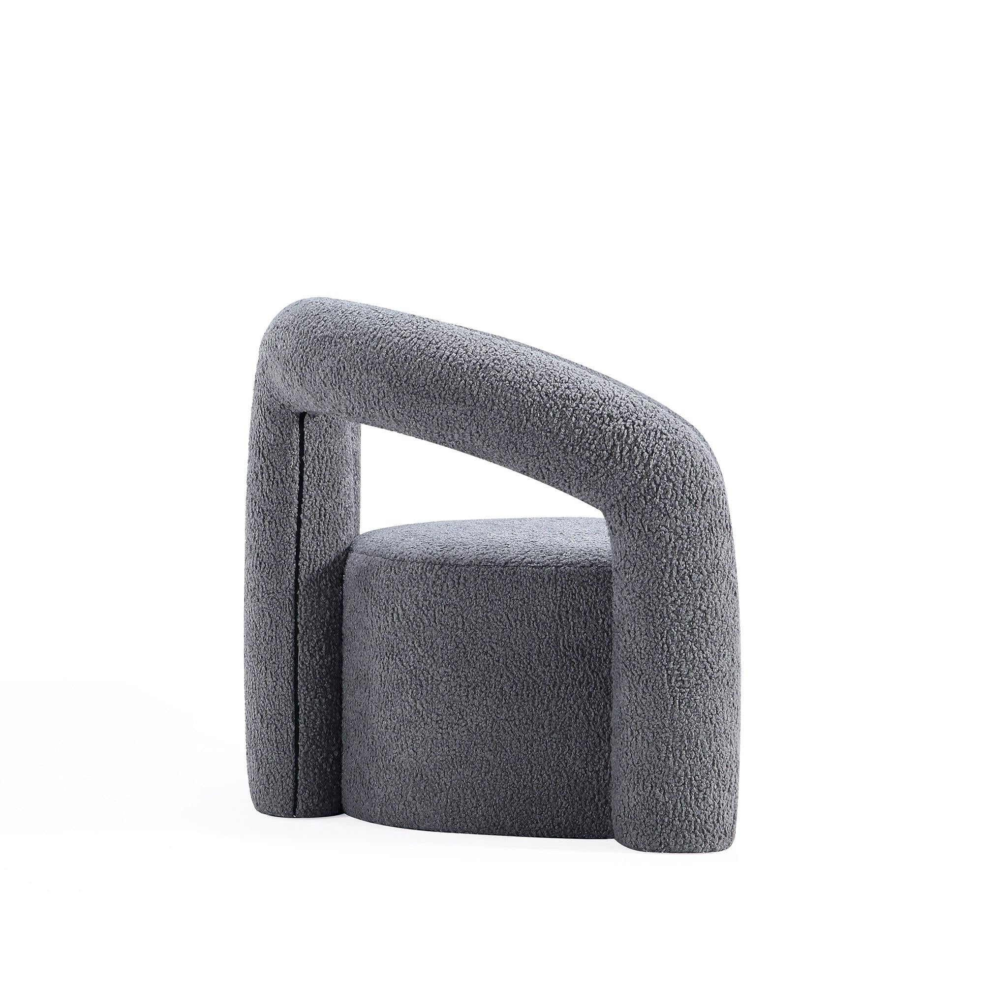 Darian Boucle Lounge Chair in Gray.