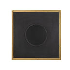 40" x 40" Square Carved Mirror with Pleated Design with Gold Iron Frame, Neutral Colorway Wall Decor for Living Room Bathroom Entryway - Groovy Boardz