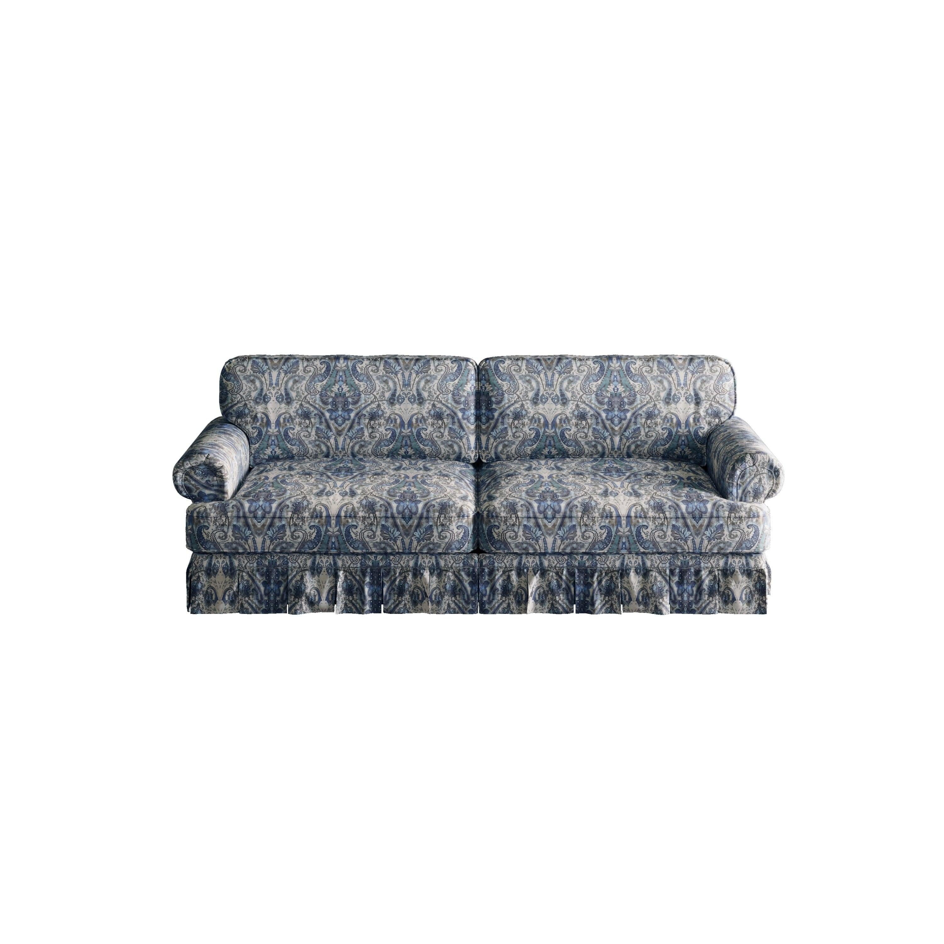 Luxuriously Comfortable Cloud Couch Blue Floral Sofa.