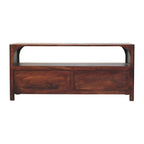 Solid Wood Arched Edge Media Unit.