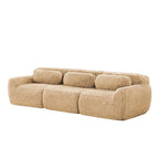 Modular Sectional Sofa with Plush Fabric, Ottoman & Pillows.