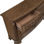 Traditional Dresser with 6 Storage Drawers - Dark Brown.