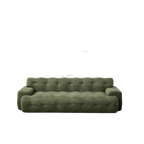 Chenille Button-Tufted Three-Seater Sofa for Comfort.