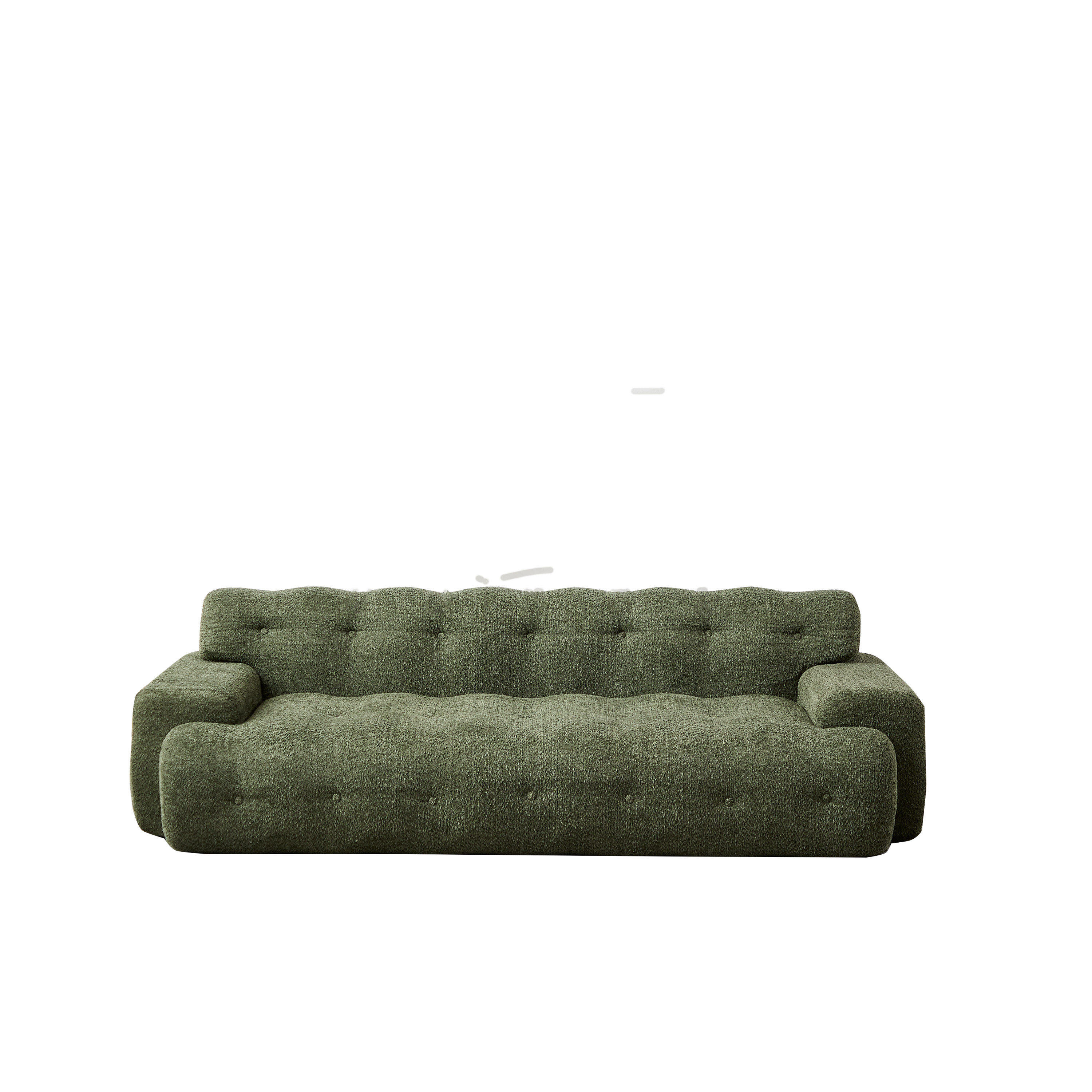 Chenille Button-Tufted Three-Seater Sofa for Comfort.