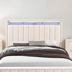 Beige Full Size Bed Set with Nightstands for Bedroom.