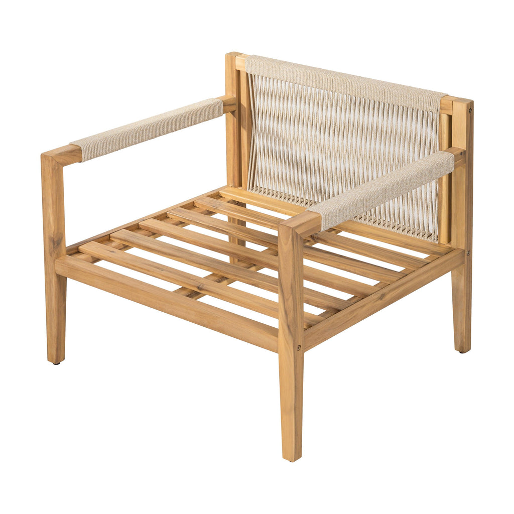 Acacia Wood Outdoor Leisure Chair - Comfortable Patio Seating.