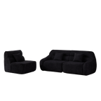 Modular configuration of Modern Black Modular Sofa - Luxury Chenille showing separated sections for flexible room arrangements.