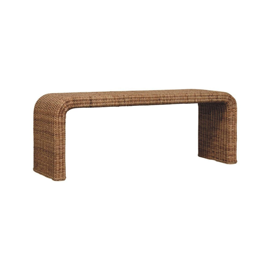 Rattan Weave Bench - Handmade Solid Wood Furniture.