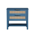 Boho Nightstand with 2 Drawers and Storage Shelf.