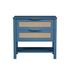 Boho Nightstand with 2 Drawers and Storage Shelf.